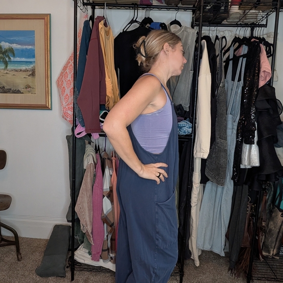 Navy Blue Jumpsuit with Pockets - Picture 2 of 6